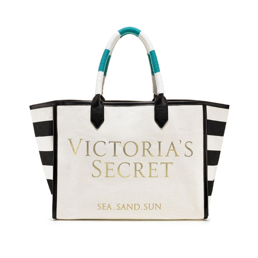 Victoria's Secret Striped Canvas Tote
